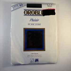 New Oroblu Tights Nylons Women Size Small Music Black Control Top Italy Lycra